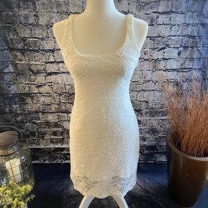 𝅺love Fire White Lace Dress XS